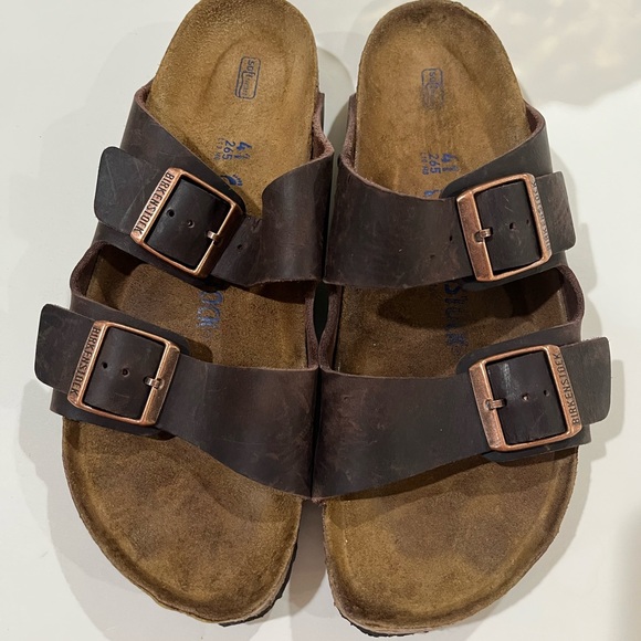 Birkenstock Shoes - Birkenstock Sz 41  Arizona big buckle Made in Germany brown summer softfootbed